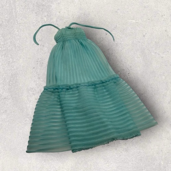 Vintage Barbie Turquoise Striped Sundress 1981 My First Fashions 3672 Teal Blue - Picture 2 of 4